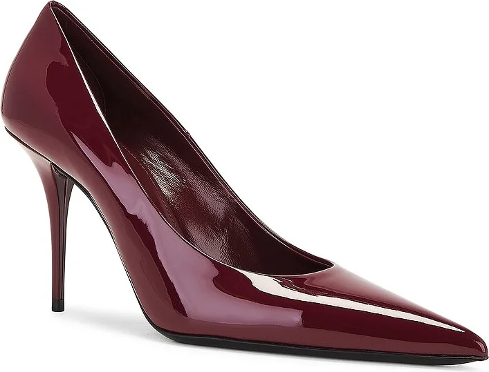 Saint Laurent Norma Pump in Burgundy - Image 2
