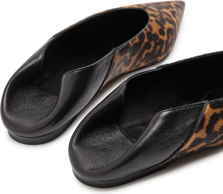 Saint Laurent Nour Leopard-print Calf-hair Flats - Image 4