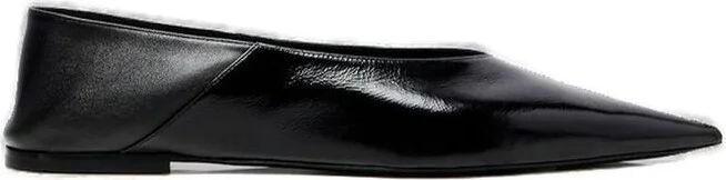 Saint Laurent Nour Pointed Toe Slip-On Flat Shoes
