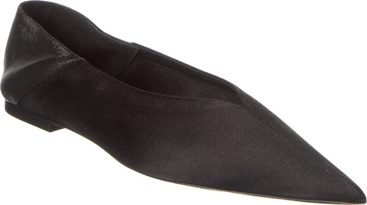 Saint Laurent Nour Silk & Leather Slipper