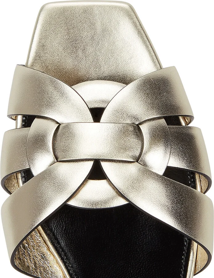 Saint Laurent Nu Pieds Metallic Leather Sandals - Image 4