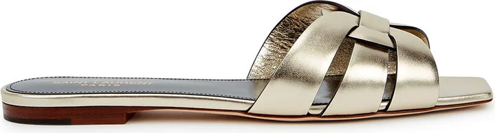 Saint Laurent Nu Pieds Metallic Leather Sandals