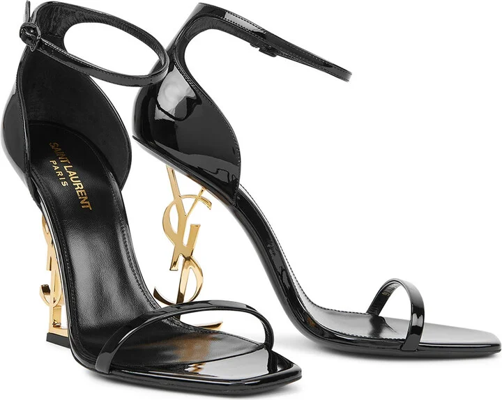 Saint Laurent Opyum 110 Logo Patent Leather Sandals - Image 2
