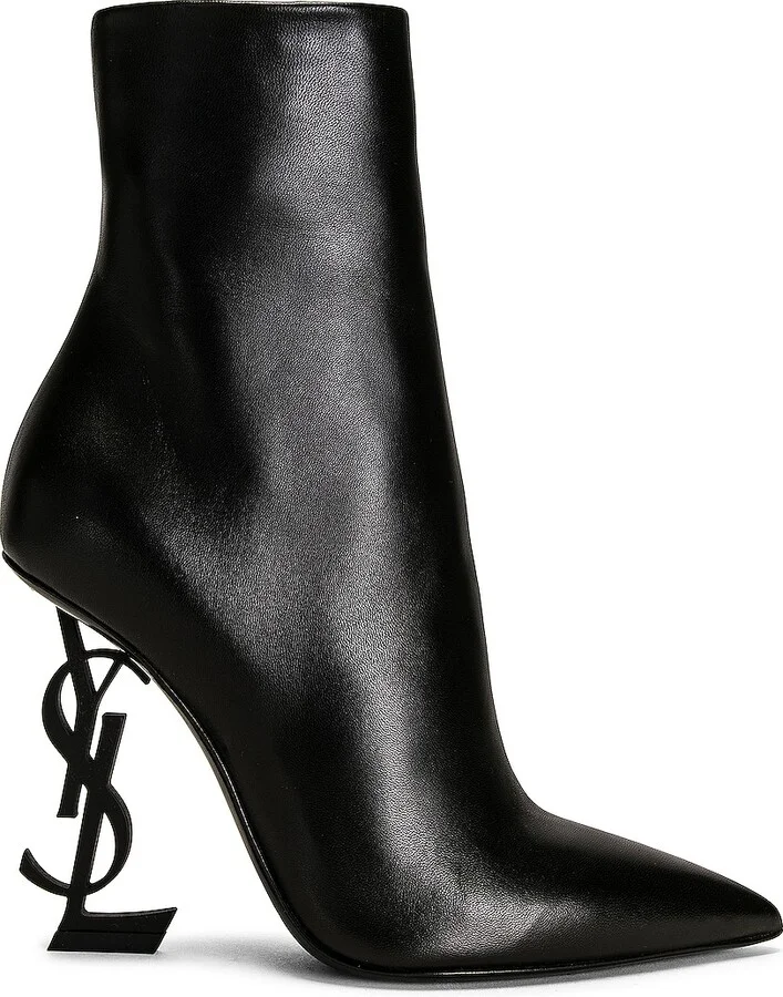 Saint Laurent Opyum 110 YSL Heeled Boots in Black