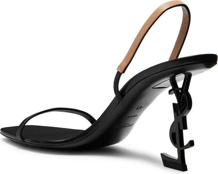 Saint Laurent Opyum 85 Leather Slingback Sandals - Image 2