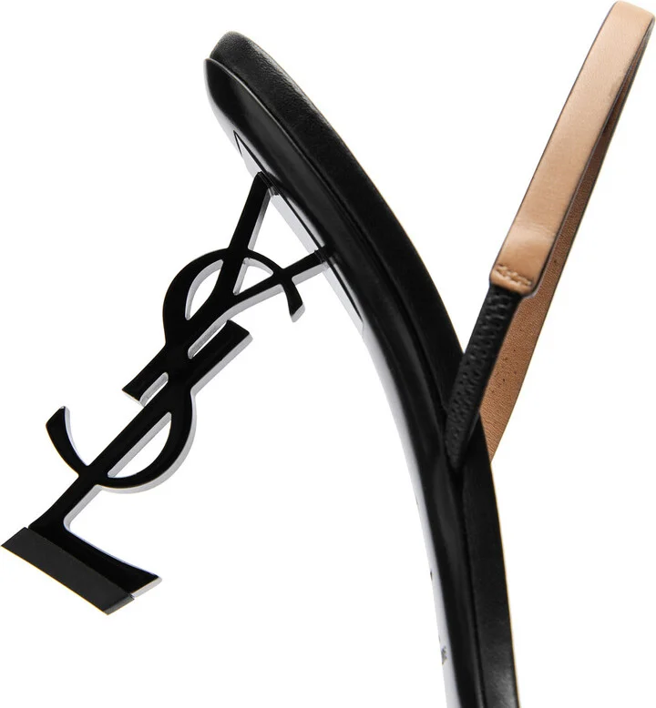 Saint Laurent Opyum 85 Leather Slingback Sandals - Image 4