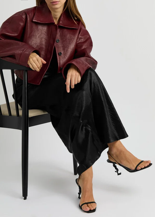 Saint Laurent Opyum 85 Leather Slingback Sandals - Image 5