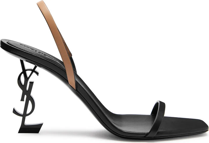 Saint Laurent Opyum 85 Leather Slingback Sandals