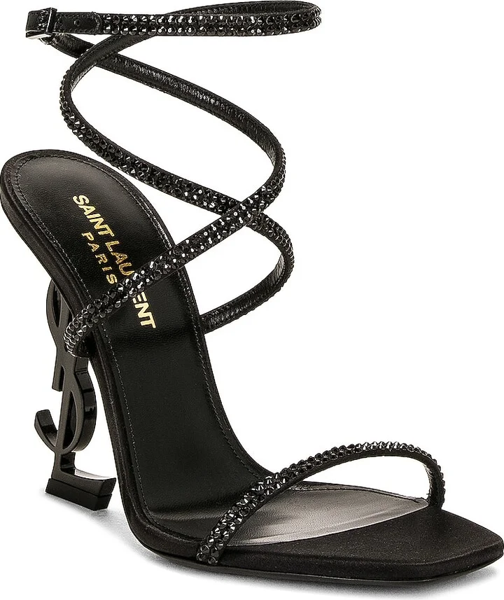 Saint Laurent Opyum Crystal Sandal in Black - Image 2