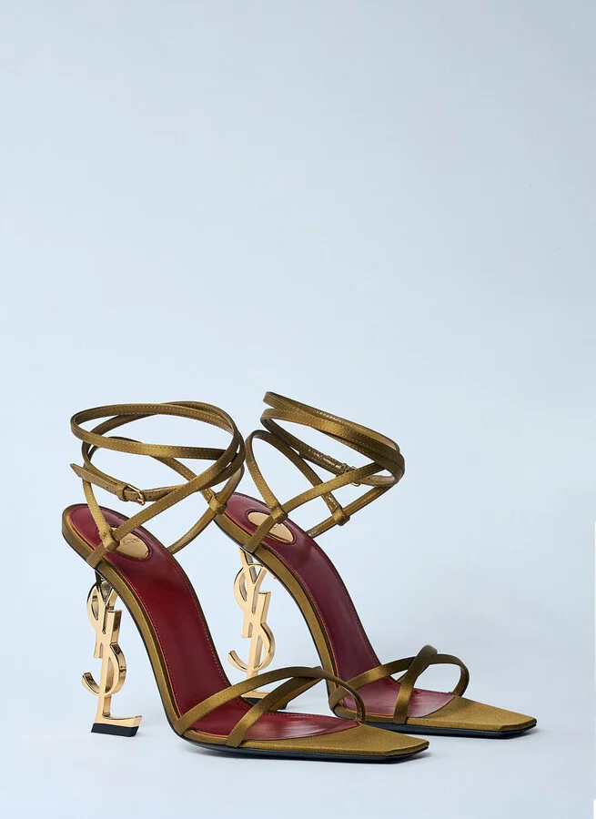 Saint Laurent Opyum Heel Sandals - Woman Heels Gold Eu - 36 - Image 2