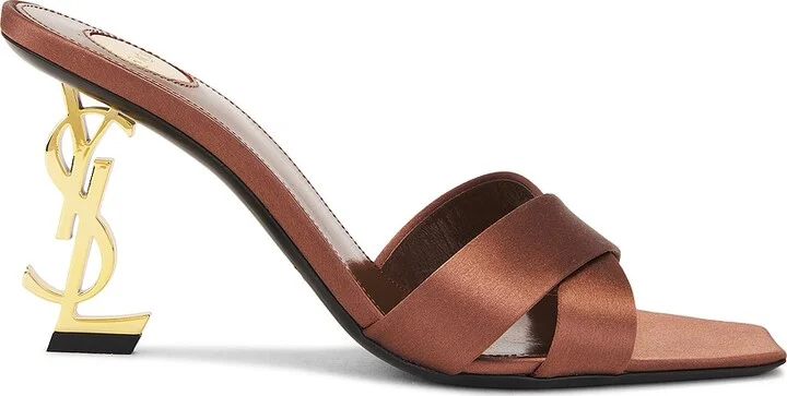 Saint Laurent Opyum Mule Sandal in Brown