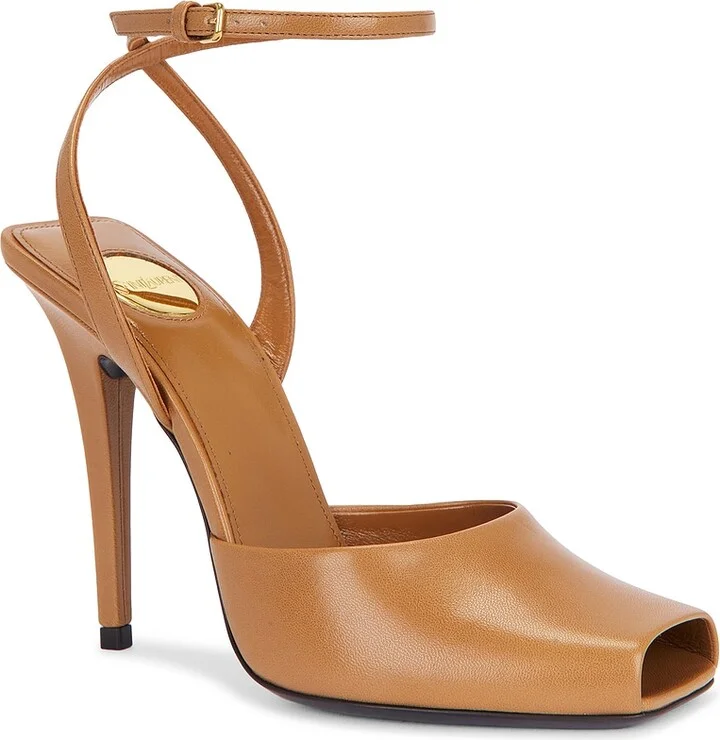 Saint Laurent Orhand Peep Toe Pump in Tan - Image 2