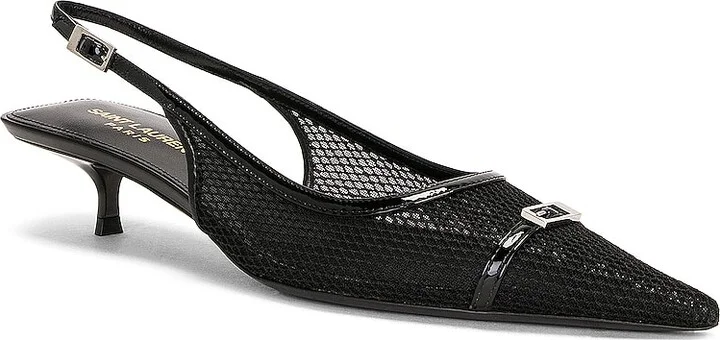 Saint Laurent Oxalis Slingback Buckle Pump in Black - Image 2
