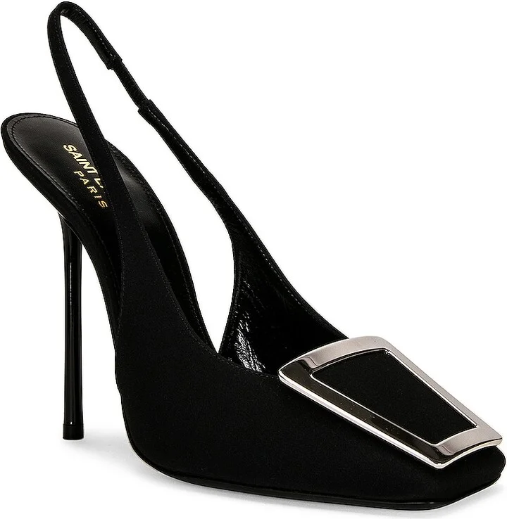 Saint Laurent Pablo Slingback Heels in Black - Image 2