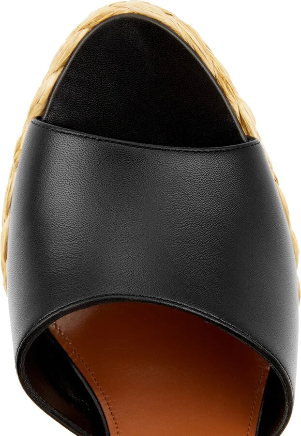 Saint Laurent Paloma 95 Leather Espadrille Wedge Sandals - Image 4