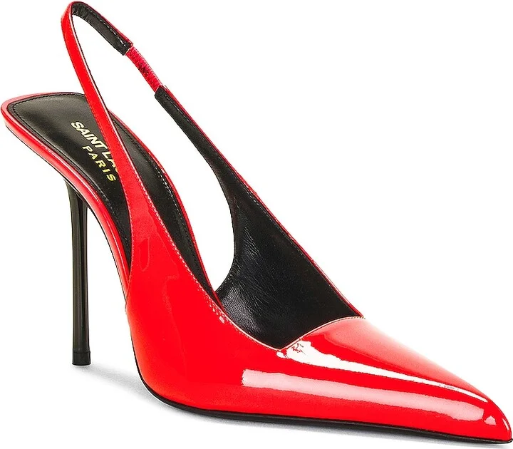 Saint Laurent Paloma Slingback Pump in Coral - Image 2