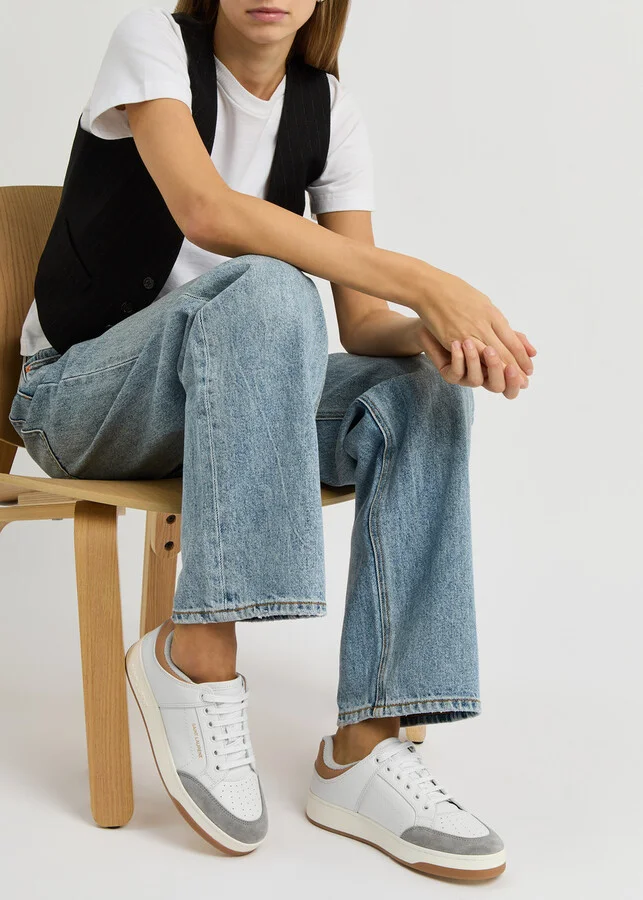 Saint Laurent Panelled Leather Sneakers - Image 5