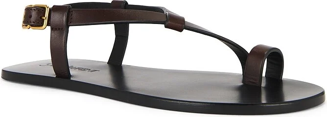Saint Laurent Party Flat Sandal in Chocolate - Image 2
