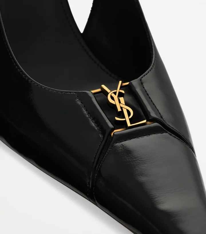 Saint Laurent Patent Leather Babylone Slingback Pumps 90 - Image 4