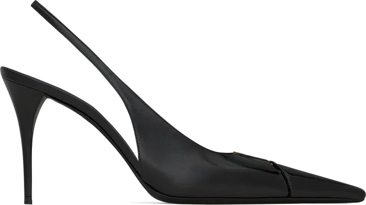 Saint Laurent Patent Leather Babylone Slingback Pumps 90