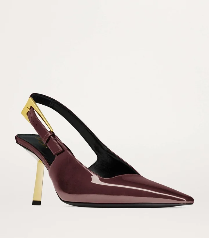Saint Laurent Patent Leather Lee Slingback Pumps 75 - Image 2