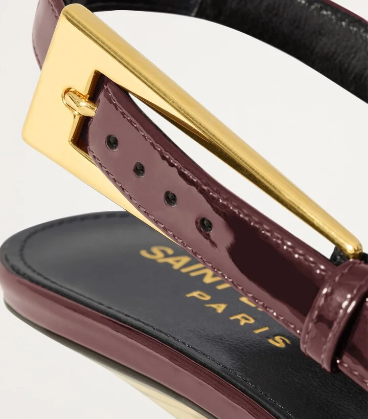 Saint Laurent Patent Leather Lee Slingback Pumps 75 - Image 4