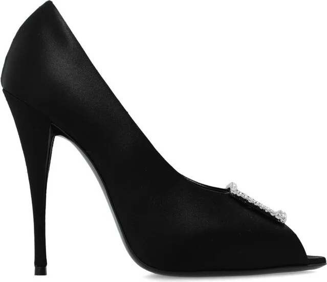 Saint Laurent Peep Almond Toe Pumps