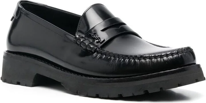 Saint Laurent Polished Leather Loafers - Image 3