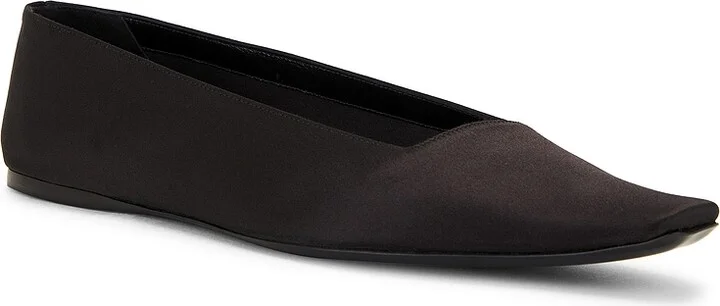 Saint Laurent Poppy Ballerina Flat in Black - Image 2