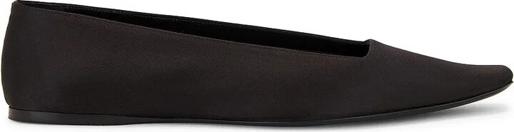 Saint Laurent Poppy Ballerina Flat in Black