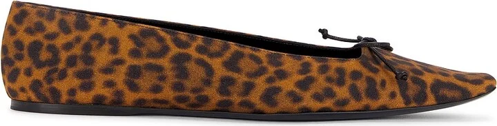 Saint Laurent Poppy Ballerina Flat in Brown