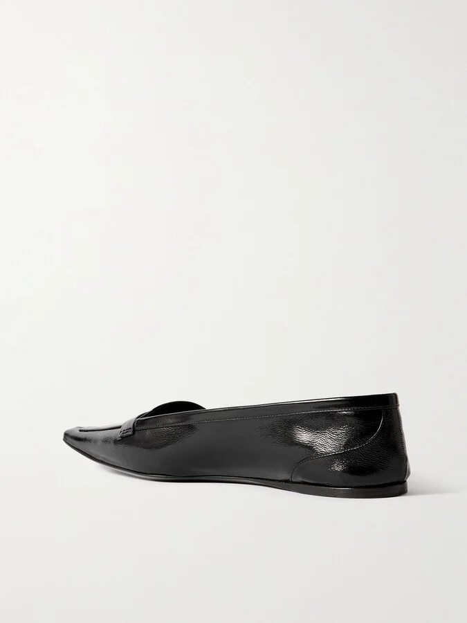 SAINT LAURENT - Poppy Logo-embellished Leather Loafers - Black - Image 3
