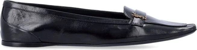 Saint Laurent Poppy Square-Toe Ballerina Shoes