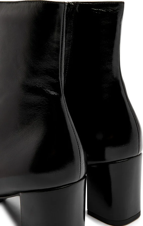 Saint Laurent Rainer 75 Patent Leather Ankle Boots - Image 4