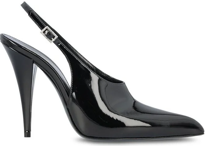 Saint Laurent Raven Pointed Toe Slingback Pumps