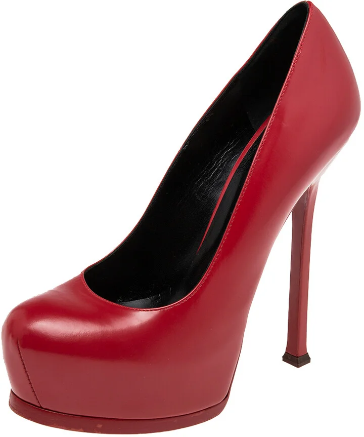 Saint Laurent Red Leather Tribtoo Pumps Size 38.5