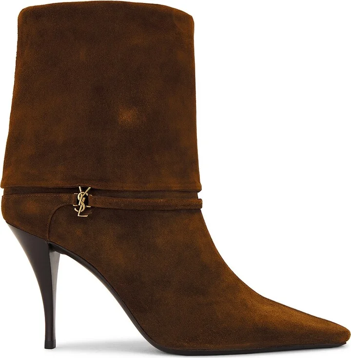 Saint Laurent Ricky Boot in Brown