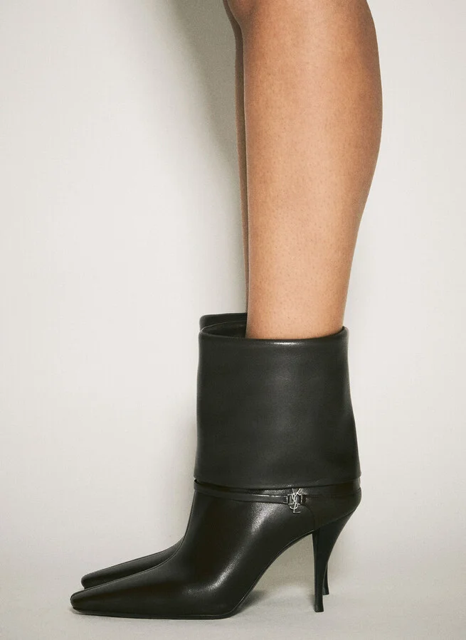 Saint Laurent Ricky Leather Boots - Woman Boots Brown Eu - 37 - Image 2