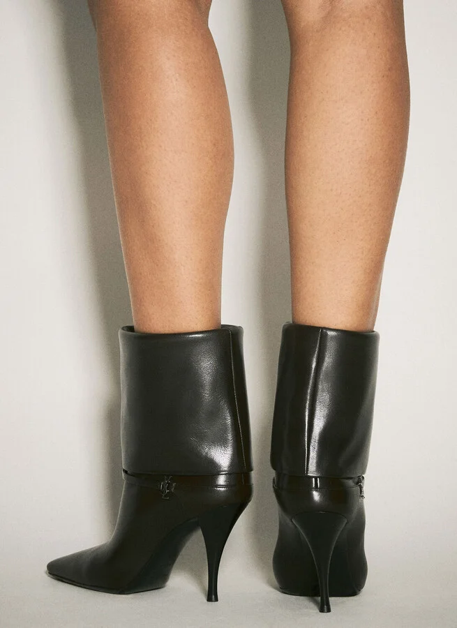 Saint Laurent Ricky Leather Boots - Woman Boots Brown Eu - 37 - Image 6