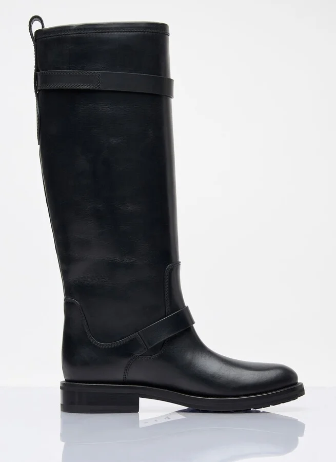 Saint Laurent River Leather Boots - Woman Boots Black Eu - 40