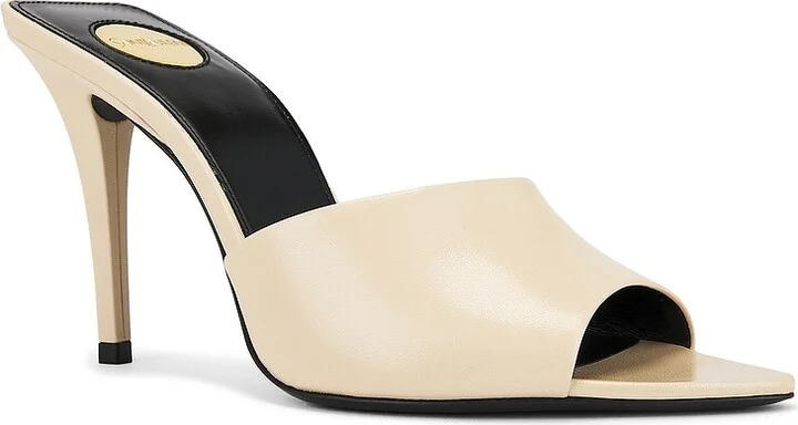 Saint Laurent Romy Mule Sandal in Ivory - Image 2