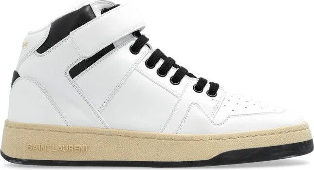 Saint Laurent Round Toe Lace-Up Sneakers