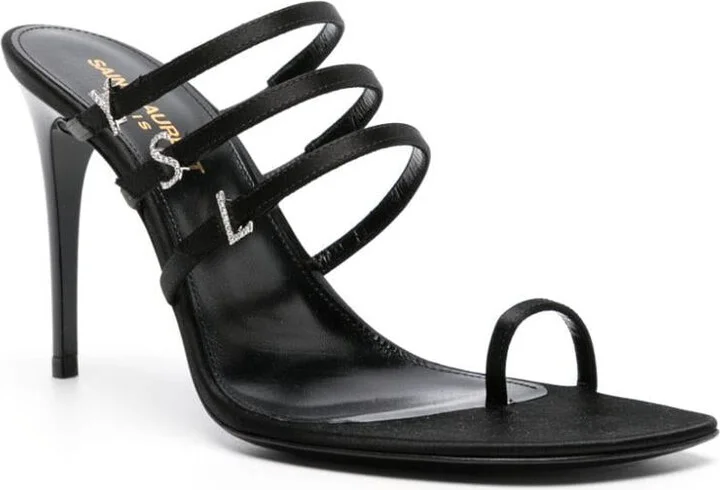 Saint Laurent Satin Heel Mules - Image 3