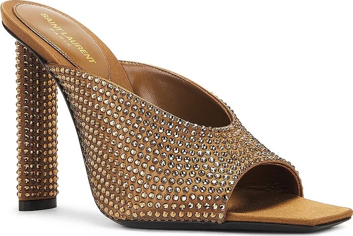 Saint Laurent Sept Mule Sandal in Brown - Image 2