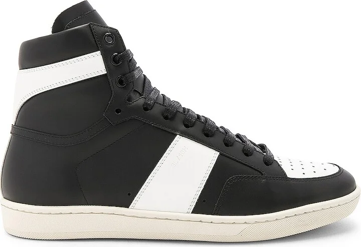 Saint Laurent Signature Court Classic SL/10H Leather High Top Sneakers in Black
