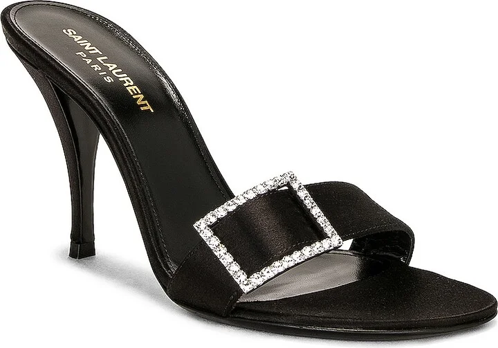 Saint Laurent Simone Mule Sandal in Black - Image 2