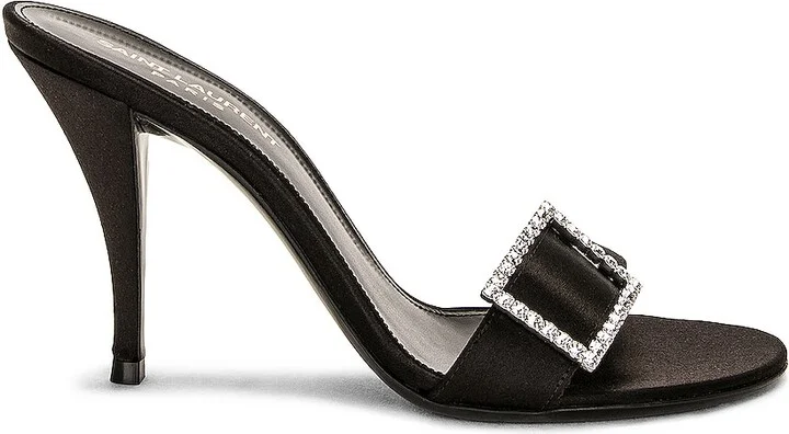 Saint Laurent Simone Mule Sandal in Black