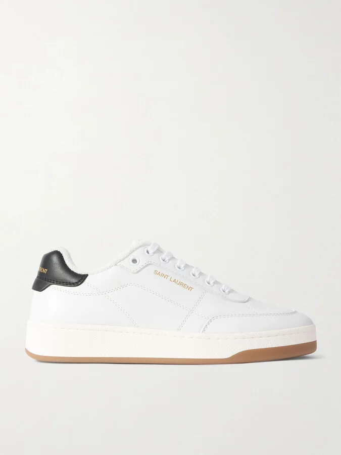 SAINT LAURENT - Sl/61 Logo-print Leather Sneakers - White