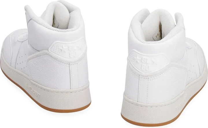 Saint Laurent Sl/80 Leather High-Top Sneakers - Image 3
