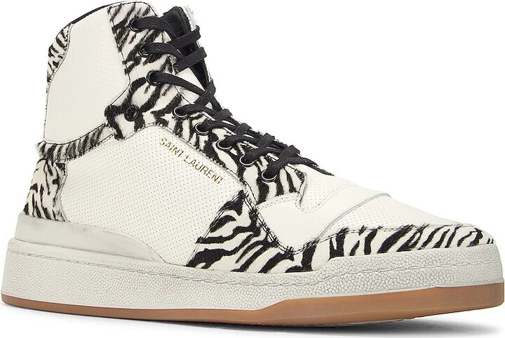 Saint Laurent SL24 Mid Top Sneaker in White - Image 2